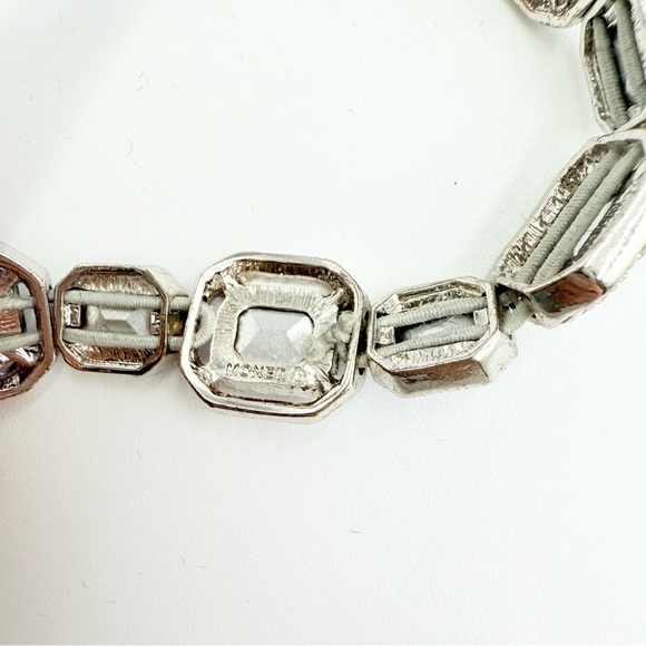Monet Blue Czech Glass Silver Tone Necklace Bracelet Earrings Set - Picture 11 of 11
